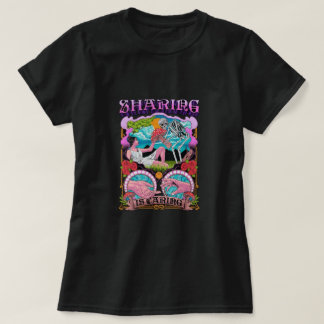 camiseta negra gráfica de moda para mujeres