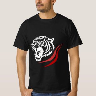 Camiseta negra gráfica de tigre fuerte - negrita y