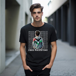 Camiseta negra GRATIS de PALESTINA para hombre