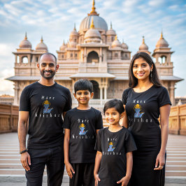 Camiseta negra Hare Krishna