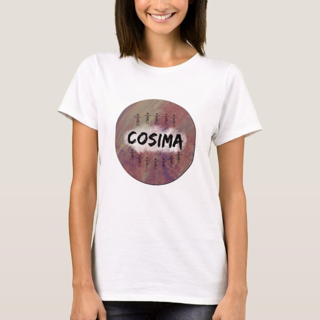 Camiseta negra huérfana - Cosima (Anverso)