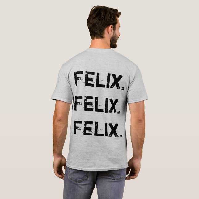 Camiseta negra huérfana de la cita de Felix (Reverso completo)
