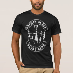 Camiseta negra huérfana del club de la copia