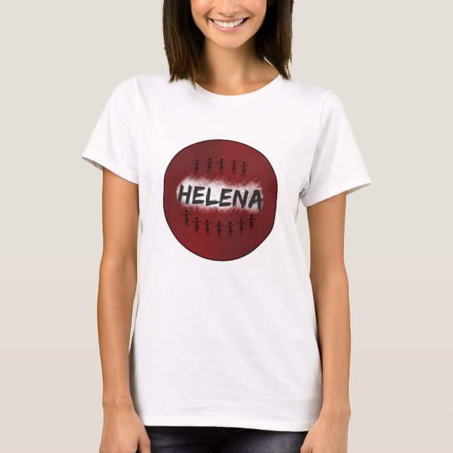 Camiseta negra huérfana - Helena (Anverso)