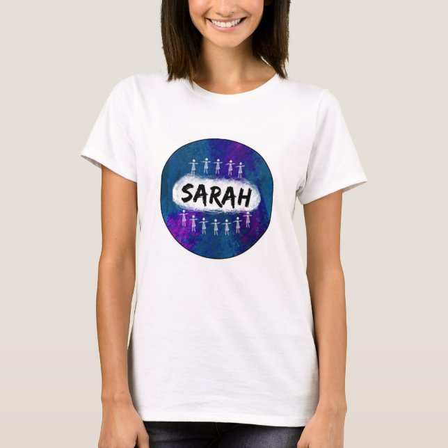 Camiseta negra huérfana - Sarah (Anverso)