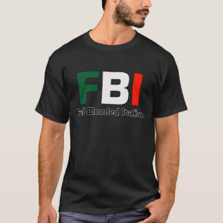 Camiseta negra italiana llena del FBI Blooded