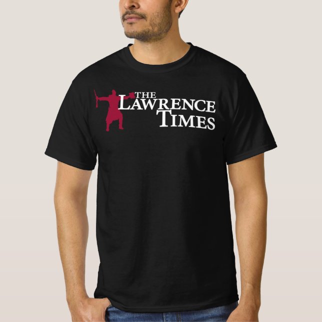 Camiseta negra Lawrence Times (frontal y posterior (Anverso)