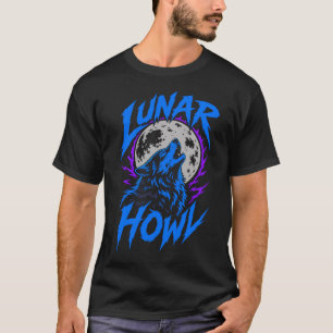 Camiseta negra lobo aullido lunar ADOM