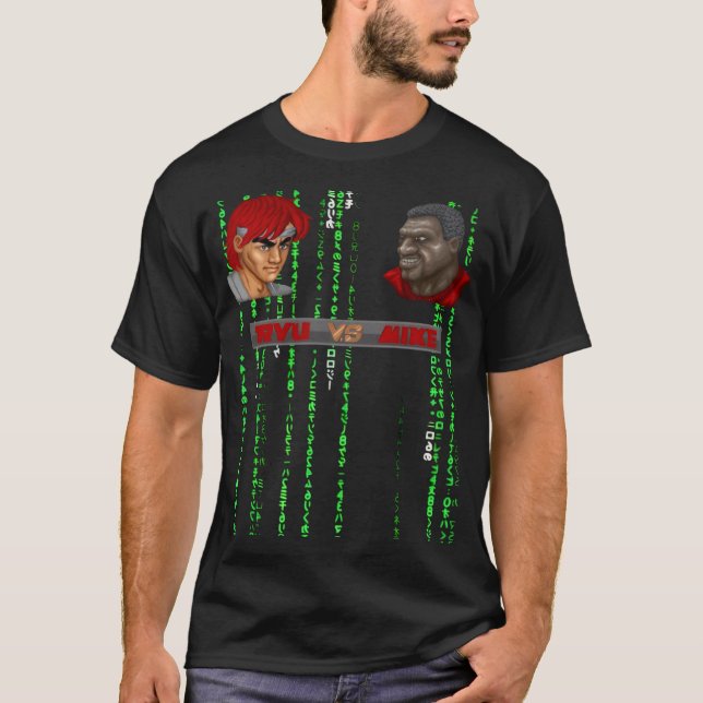 CAMISETA NEGRA LOGO MATRIX RYU VS MIKE DE SAMURAI  (Anverso)