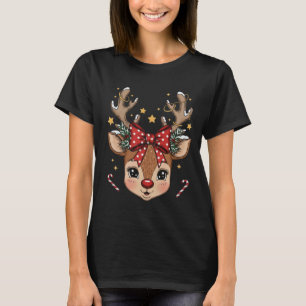 Camiseta negra más nueva de ciervo de Navidad Gráf