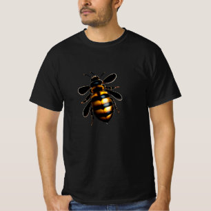 Camiseta negra minimalista de abeja