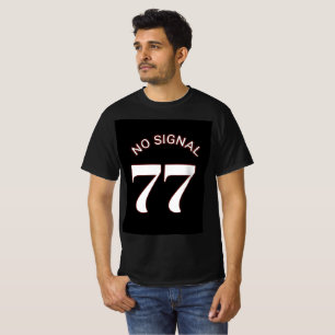 Camiseta negra minimalista de streetwear 77 No Sig