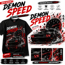 Camiseta negra - Muscle Car de carreras oscuras -