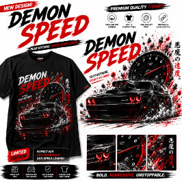 Camiseta negra - Muscle Car de carreras oscuras -