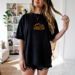 Camiseta negra naranja humor trekking camping send