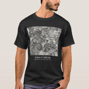 Camiseta (negra) - Olas de tinta derramada