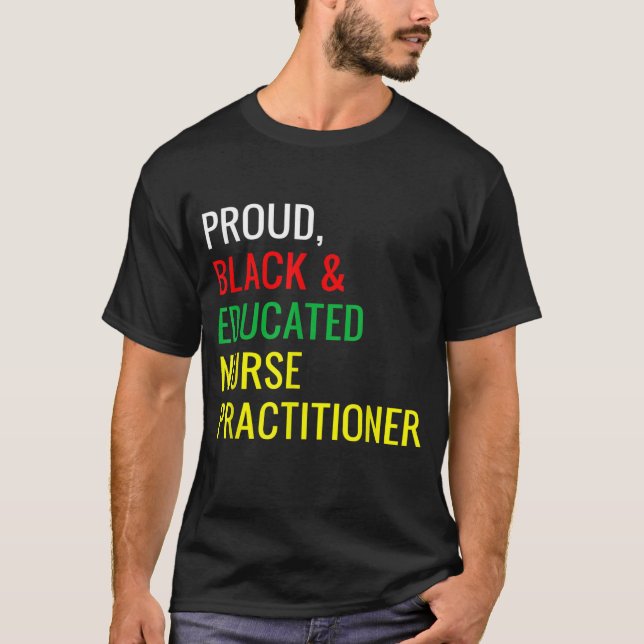 Camiseta Negra Orgullosa Enfermera Educada Practicante Fun  (Anverso)