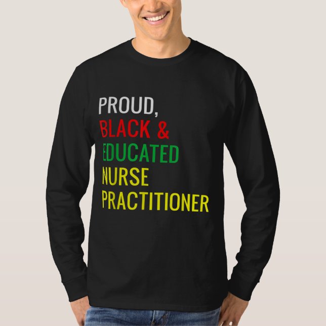 Camiseta Negra Orgullosa Enfermera Educada Practicante Fun  (Anverso)