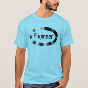 Camiseta negra ovalada de ingeniero