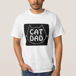 Camiseta negra para amantes de gatos CAT DAD