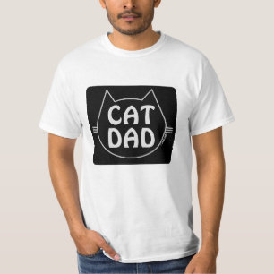 Camiseta negra para amantes de gatos CAT DAD