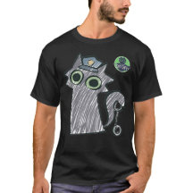 Camiseta negra para hombre Kitty Cop – Purrtect &