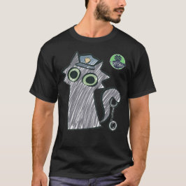 Camiseta negra para hombre Kitty Cop – Purrtect &