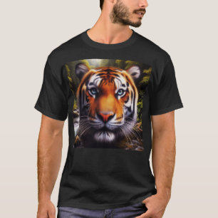Camiseta negra para hombre Tigre Feroz