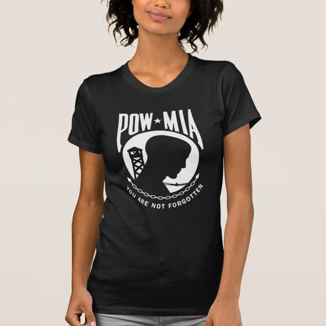 Camiseta negra para las damas de POW MIA (Anverso)