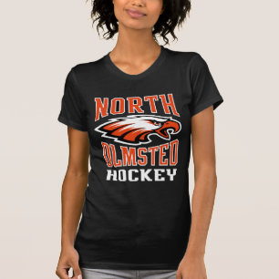 Camiseta negra para mujer del hockey del norte de