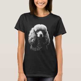 Camiseta negra para mujeres con arte oscuro de per