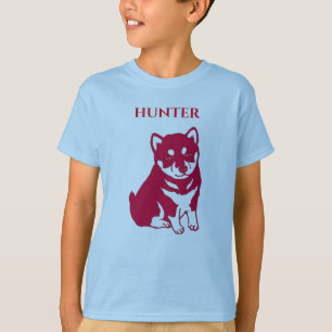 Camiseta negra para niños con animal en la parte d