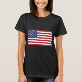 camiseta negra patriótica azul y bandera de los Es