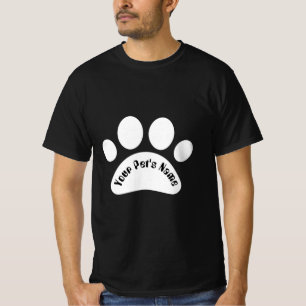 Camiseta negra personalizada con huella de pata de