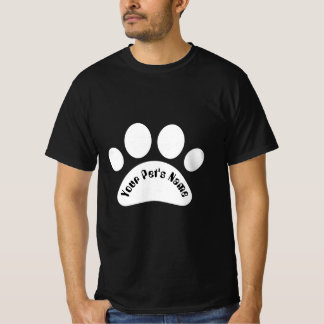 Camiseta negra personalizada con huella de pata de