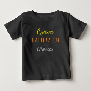 Camiseta negra personalizada de bebé 'Queen Hallow