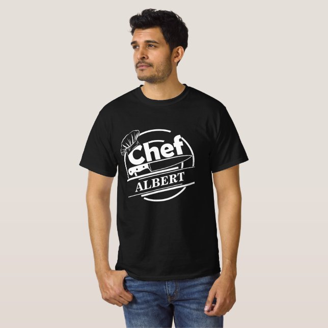 Camiseta negra personalizada para el chef (Anverso completo)