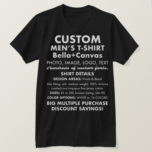 Camiseta negra personalizada para Personalizados h (Anverso del diseño)