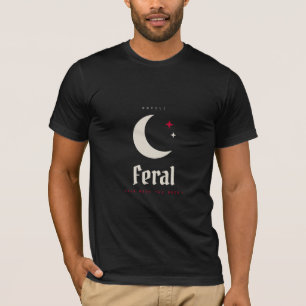 Camiseta negra premium Feral Moon Run With the Dog
