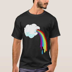 Camiseta negra Puking del arco iris de la nube