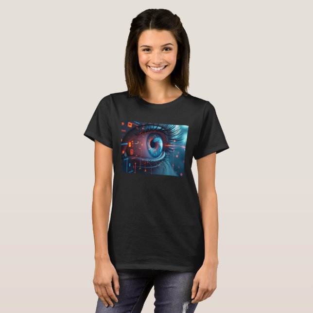 Camiseta negra Quantum Eye (Anverso completo)