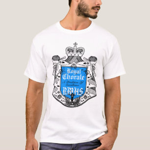 Camiseta negra real del escudo 4B de la coral