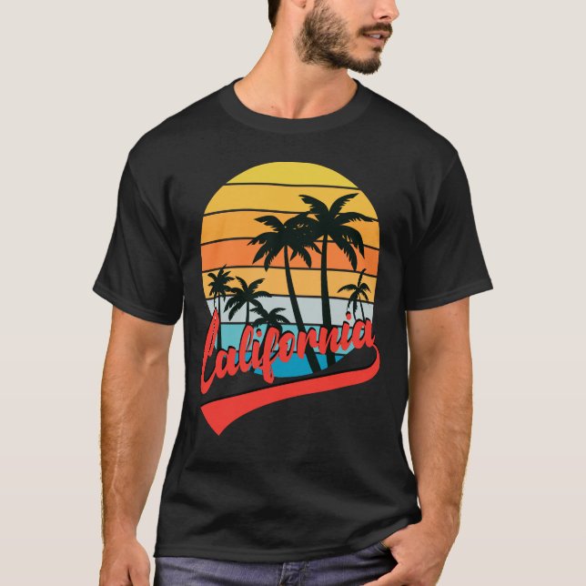 Camiseta negra retro de California (Anverso)