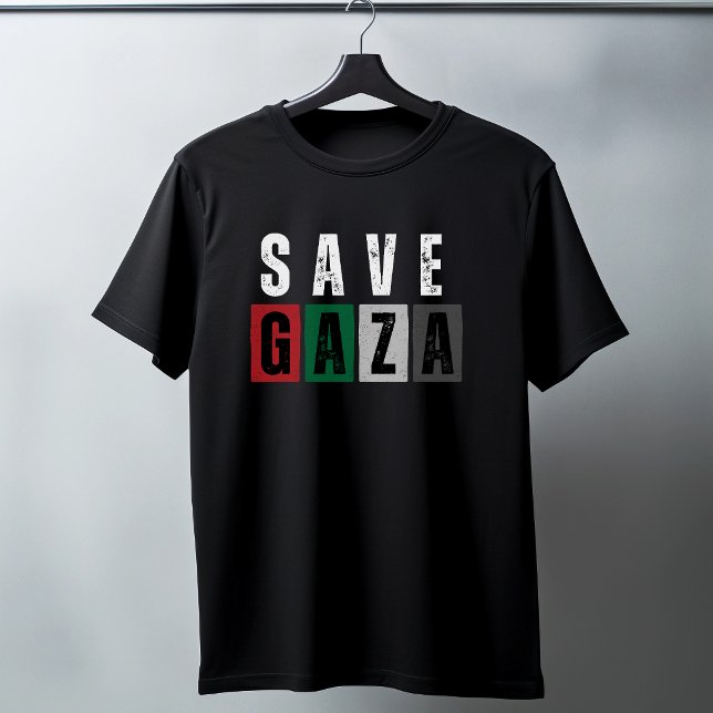 Camiseta negra SAVE GAZA para hombre (Subido por el creador)