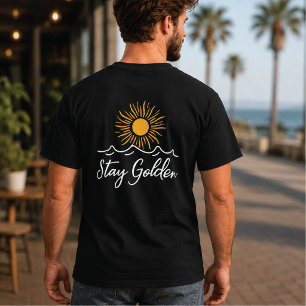 Camiseta negra "Stay Golden" – Moderna y edificant