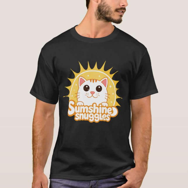 Camiseta negra "Sunshine Snuggles" (Anverso)