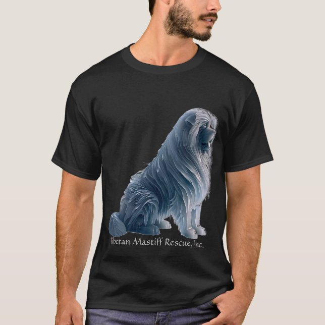 Camiseta negra tibetana de mastiff sentada de hiel (Anverso)