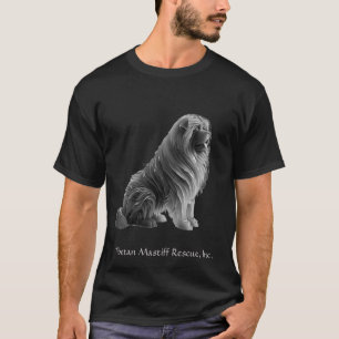 Camiseta negra tibetana de mastiff sentada de hiel