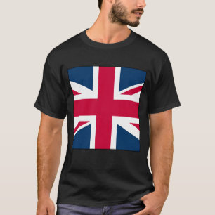 Camiseta negra Union Jack grande versión cuadrada