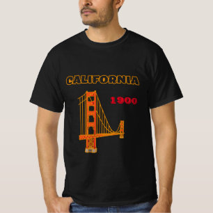 Camiseta negra vintage de California de 1900